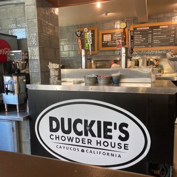 Duckie's Chowder House - Ordering counter - Seafood Near Me - Cayucos, California Duckie's Chowder House - Ordering counter - Seafood Near Me - Cayucos, California