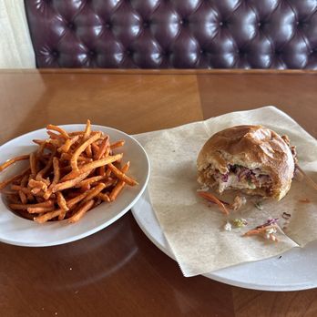 Champagnes Kitchen - Fried Chicken Sandwich and Sweet Potato Fries - Breakfast & Brunch Near Me - Newport Beach, California