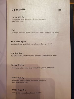Menu photo 6 Bleau Bar Las Vegas, NV