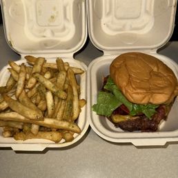 1/4 lb Beep's Burger and Garlic Fries 1/4 lb Beep's Burger and Garlic Fries
