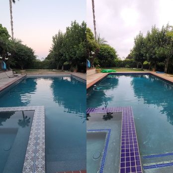 Trinity Custom Pools - Before (right) After (left) - Pool & Hot Tub Service Near Me - Riverside, California