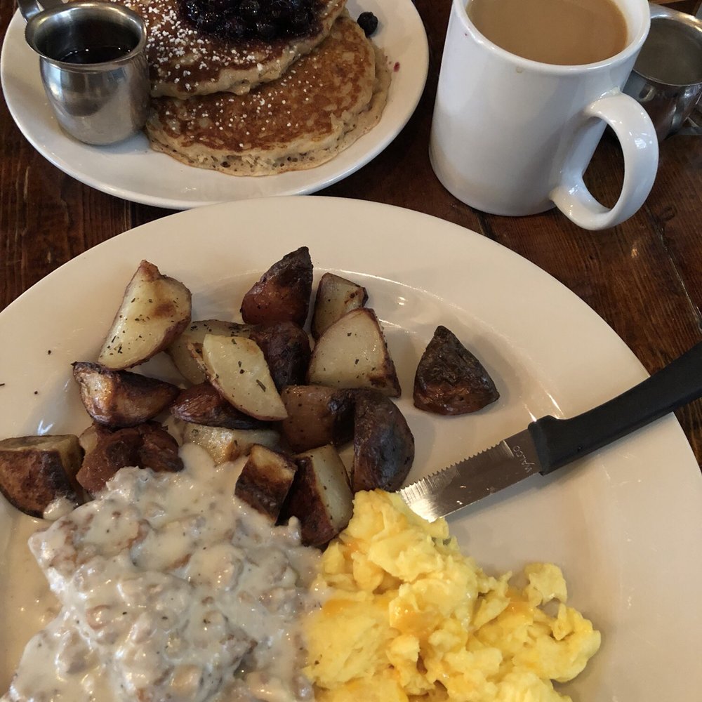 Americana - Chicken Fried Steak & half order of pancakes - New American Near Me - Seattle, Washington