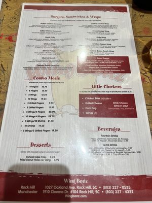 Menu photo 1 Wingbonz Rock Hill, SC