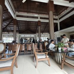 Henann Crystal Sands Resort - Henann welcome center. They are a chain brand and once on land they make multiple stops depending on where guests stay.