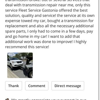Fleet Services Gastonia - Another happy customer - Auto Repair Near Me Fleet Services Gastonia - Another happy customer - Auto Repair Near Me