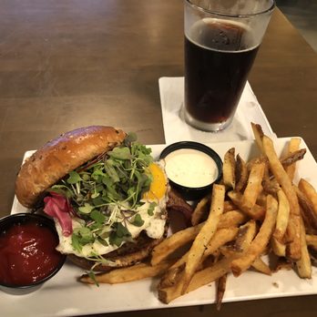 Southern Grounds - Brunch Burger served with bacon and a fried egg on top. - Cafes Near Me - Jacksonville, Florida Southern Grounds - Brunch Burger served with bacon and a fried egg on top. - Cafes Near Me - Jacksonville, Florida