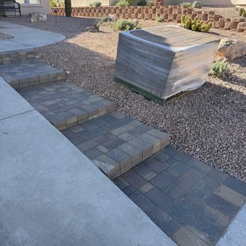 Desert Elements Landscape - Paver Steps done with Bella Blend pavers. - Landscaping Near Me Desert Elements Landscape - Paver Steps done with Bella Blend pavers. - Landscaping Near Me