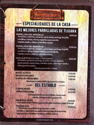 Menu photo 4 La Casa de la Esquina Tijuana, BCN