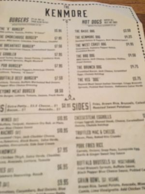 Menu photo 1 The Kenmore Boston, MA