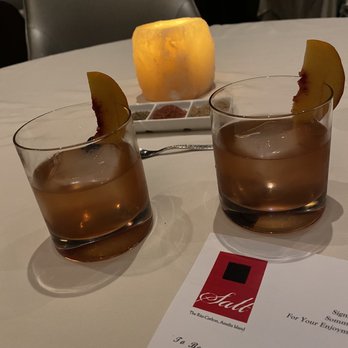 Salt - Peach Old Fashion - New American Near Me - Amelia Island, Florida