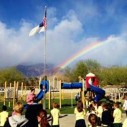 King's Schools - Daily gathering around the flag pole for Pledge of Allegiance