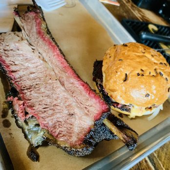 Hometown Bar-B-Que - Beef rib  and another brisket and queso sammie - Barbeque Near Me - Brooklyn, New York