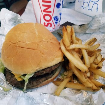 Sonic Drive-In - Double gooey cheeburger with fries...Nom Nom Nom - Burgers Near Me - Ellicott City, Maryland