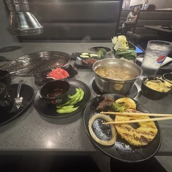 KPOT Korean BBQ & Hot Pot - Grill & Hot Pot set up. All the choices!! - Korean Near Me - Raleigh, North Carolina KPOT Korean BBQ & Hot Pot - Grill & Hot Pot set up. All the choices!! - Korean Near Me - Raleigh, North Carolina