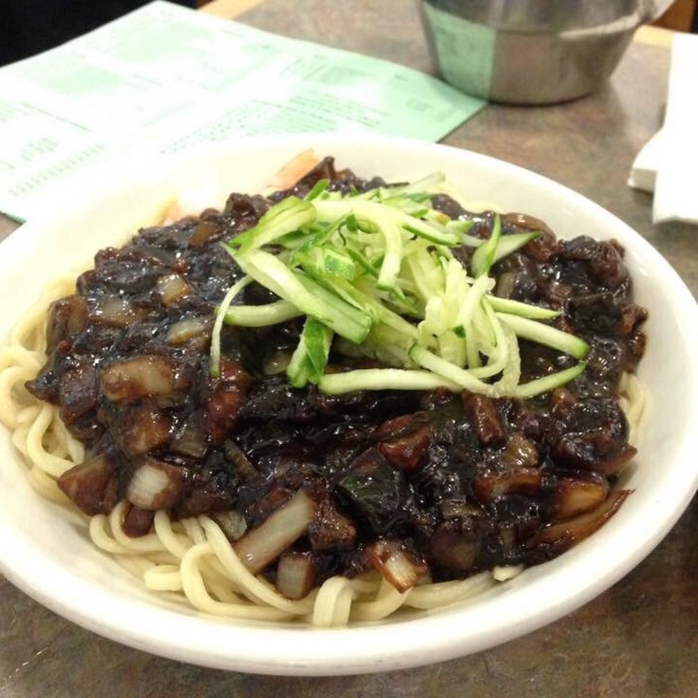 San Wang Restaurant - Noodles with plum sauce $9.50. A traditional Korean dish of natives I was told. Really good . - Chinese Near Me - San Francisco, California San Wang Restaurant - Noodles with plum sauce $9.50. A traditional Korean dish of natives I was told. Really good . - Chinese Near Me - San Francisco, California