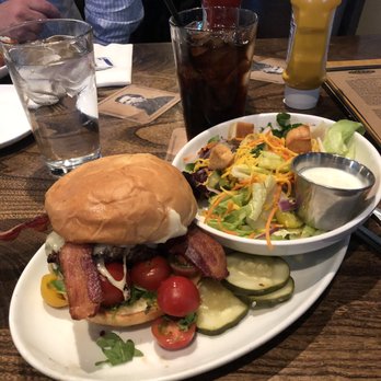DC Oakes Brewhouse and Eatery - DCO burger with bacon and side salad. - American Near Me - Fort Collins, Colorado DC Oakes Brewhouse and Eatery - DCO burger with bacon and side salad. - American Near Me - Fort Collins, Colorado