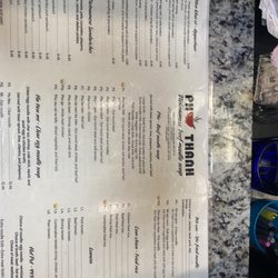 Pho Thanh II - Menu
