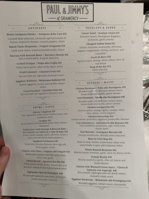 Menu photo 1 Paul & Jimmy's New York, NY Menu photo 1 Paul & Jimmy's New York, NY