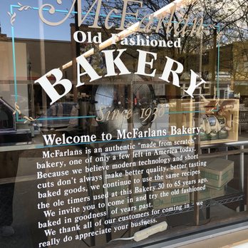 McFarlan Bake Shop - a sign in the window - Bakeries Near Me - Hendersonville, North Carolina
