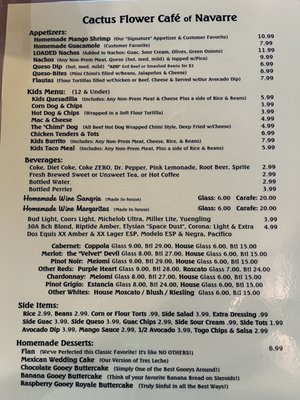 Menu photo 7 Cactus Flower Cafe Navarre, FL