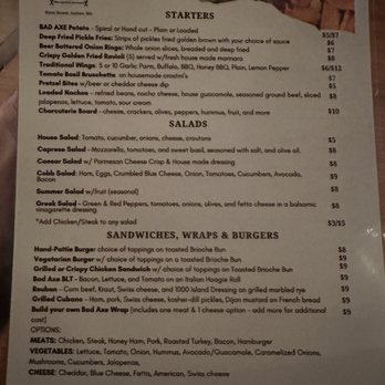 The Braxton Bistro - Menu - Burgers Near Me - Sutton, West Virginia