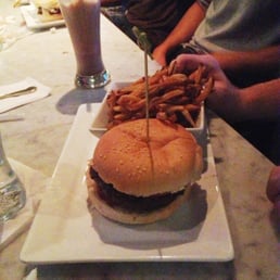Burger with a spiked shake