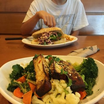 Native Foods - Bangkok Curry Bowl (front), Seasonal Banh Mi (back) - Desserts Near Me - Glendale, Colorado Native Foods - Bangkok Curry Bowl (front), Seasonal Banh Mi (back) - Desserts Near Me - Glendale, Colorado