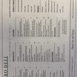 Metro Deli - Menu