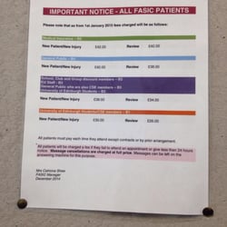 FASIC Sports Medicine Centre - Charge bands #yelpmission