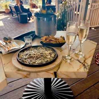 The Bungalow Long Beach - Artichoke Dip (sub chips instead of the pita) and a bottle of Prosecco - Lounges Near Me - Long Beach, California The Bungalow Long Beach - Artichoke Dip (sub chips instead of the pita) and a bottle of Prosecco - Lounges Near Me - Long Beach, California