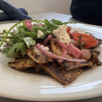 The Plot - Chilaquiles: nice and spicy and flavorful. - Vegan Near Me - Costa Mesa, California The Plot - Chilaquiles: nice and spicy and flavorful. - Vegan Near Me - Costa Mesa, California