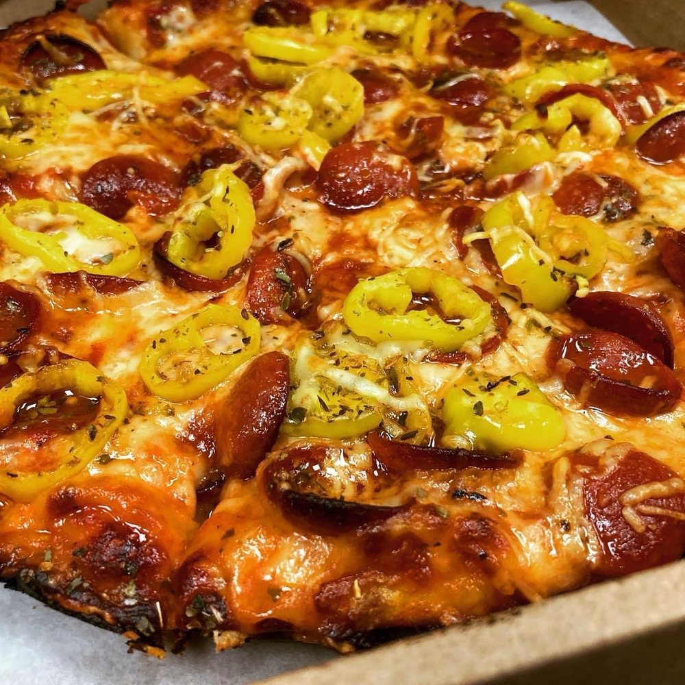 Jack Rabbit - Pan Pizza with pepperoni & banana peppers - Bars Near Me - Buffalo, New York Jack Rabbit - Pan Pizza with pepperoni & banana peppers - Bars Near Me - Buffalo, New York