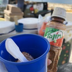 Happy Ice Cream Cart Man - TAJÍN - A chili powder to create a hint of "Hot Chili Spice " to your low-fat fruity frozen treat