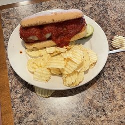 Crystal VFW #494 - Friday lunch special meatbal sub with chips
