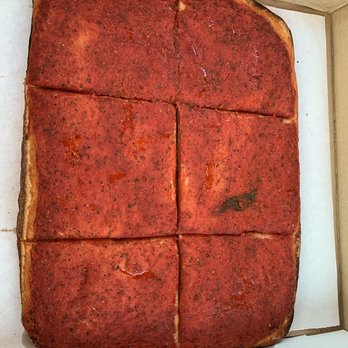 La Rosa Pizzeria - Tomato pie. Crispy crust. Delicious sauce. Nice size for under $10 - Pizza Near Me - Philadelphia, Pennsylvania