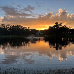 Seminole City Park - Lake with bandshell in background