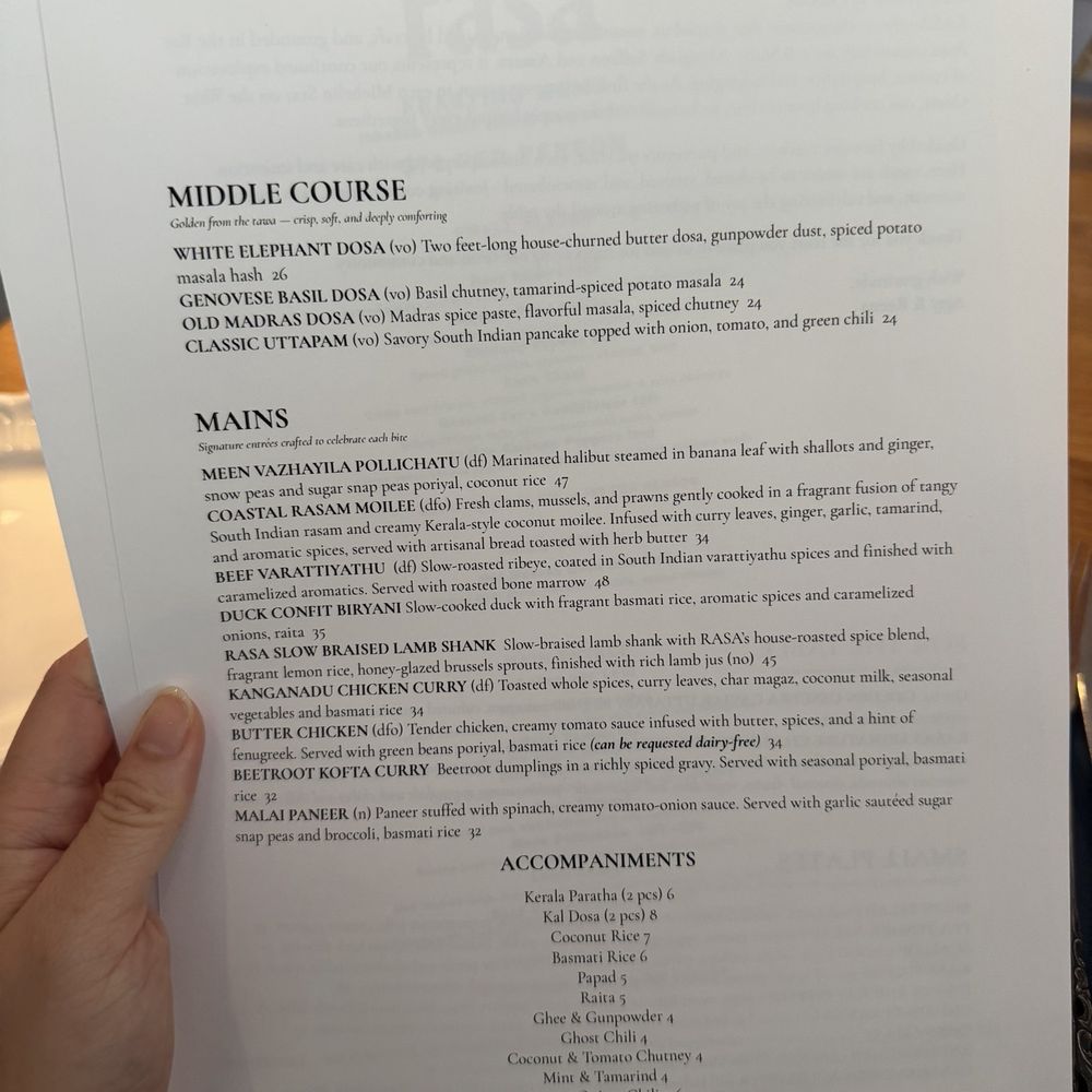 Rasa - Burlingame - menu - Indian Near Me - Burlingame, California