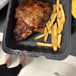 J.R. Cash's Grill and Bar - This is the amount of fries the came with the $27 ribs, probably 20 of them.