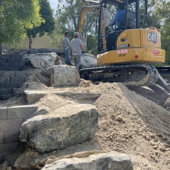 VEKA Contracting Company - Progress picture : boulders installed - General Contractors Near Me