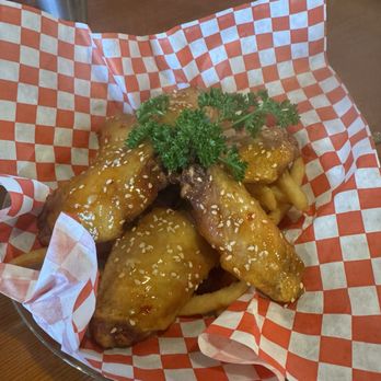 Minari - Sweet chili chicken wings with french fries - Korean Near Me - San Bruno, California Minari - Sweet chili chicken wings with french fries - Korean Near Me - San Bruno, California