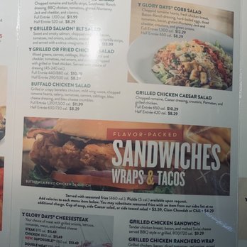 Glory Days Grill - menu sandwiches - American Near Me - Winchester, Virginia Glory Days Grill - menu sandwiches - American Near Me - Winchester, Virginia