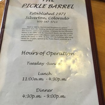 The Pickle Barrel - Diners Near Me - Silverton, Colorado