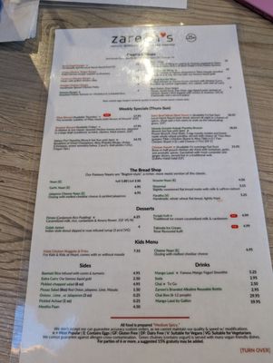 Menu photo 2 Zareen's Redwood City, CA