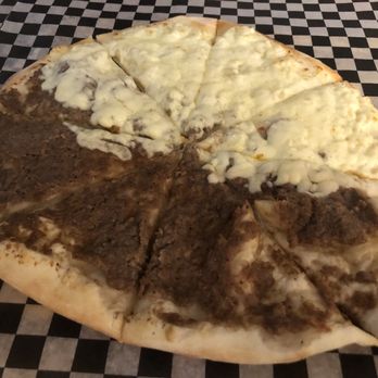 Manoush'eh - Lahm be ajeen with jebneh (cheese)~ - Lebanese Near Me - Vancouver, British Columbia Manoush'eh - Lahm be ajeen with jebneh (cheese)~ - Lebanese Near Me - Vancouver, British Columbia
