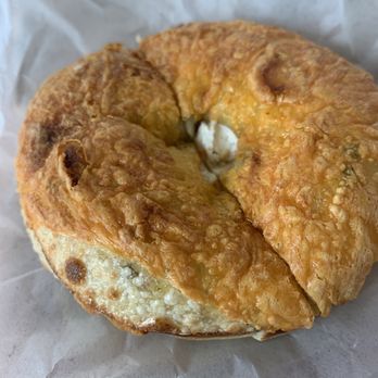 Malibu Bagel Cafe - Jalapeño garlicky bagel - Bagels Near Me - Upland, California