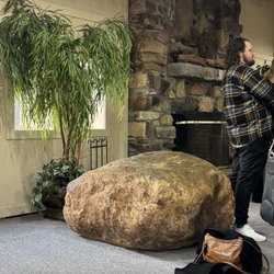 Capriella Castle - A giant rock with fake tree and real mullet.