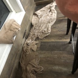 Towels on the floor Towels on the floor