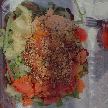 Poke n Salad - Large poke bowl, protein: tuna, salmon, and spicy tuna - Poke Near Me - Temecula, California