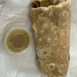 Huge grilled chicken burrito