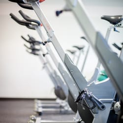 Reefuel: Indoor Cycling and Yoga Studio - State of the art, Keiser M3 bikes --- dual-compatibility for tennis shoes or SPD cycling shoes.
